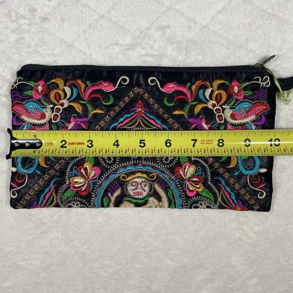 Colorful Embroidered Clutch Bag Flower Butterfly Travel Toiletries Bag Unique - Picture 8 of 10